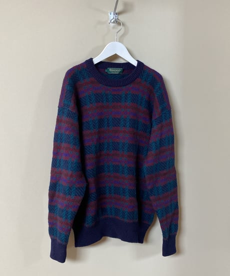 【USED】 90s Greenwich / ボーダー柄クルーネックニット (ユニセックス)