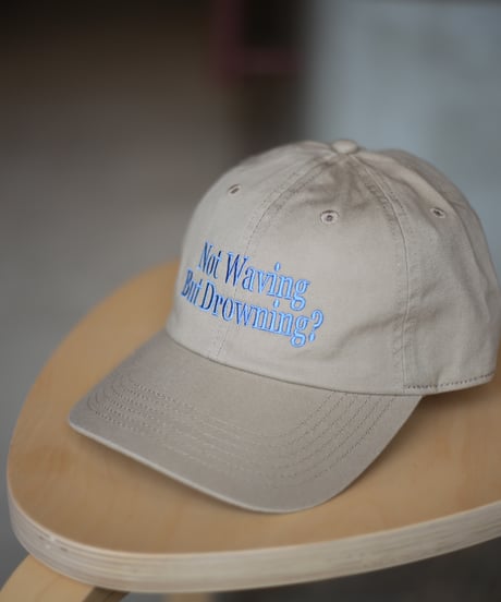 再再入荷 !! 【REALTEMPO ORIGINAL】 コットンウォッシュドキャップ "Not Waving But Drowning?" (ユニセックス)