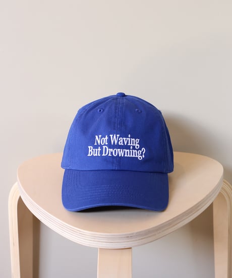 再再入荷 !! 【REALTEMPO ORIGINAL】 コットンウォッシュドキャップ "Not Waving But Drowning?" (ユニセックス)