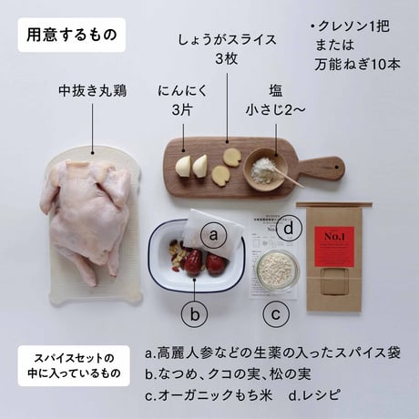 限定販売！丸鶏用！本格薬膳参鶏湯スパイスセット （旧 BLEND No.1）