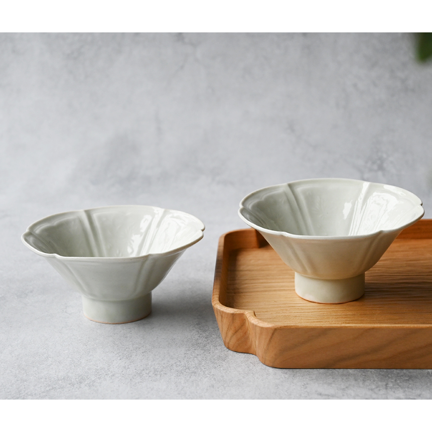 たつおさま専売：石田裕哉 灰釉団扇形皿＋瑠璃軸金木犀文皿 たつおさま