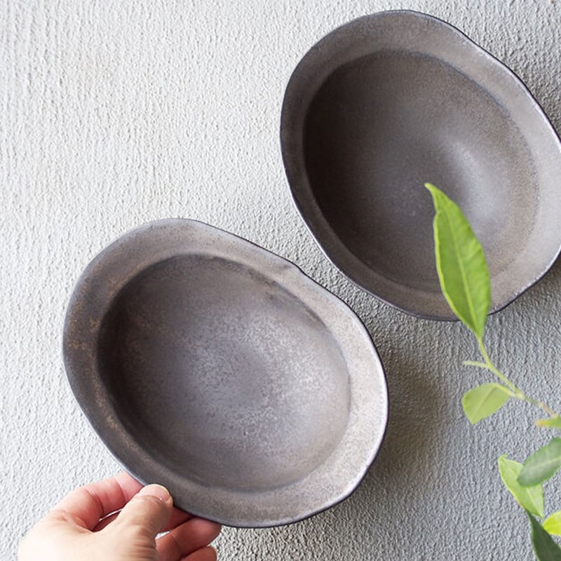 馬場勝文 陶工房　白磁マット リムオーバル　 深鉢（大） リムオーバル 平皿 18cm 白磁マット ＜馬場＞ | Shop 87.5