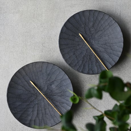 吉田 欣司　丸皿/漆・Φ120 　YO-12