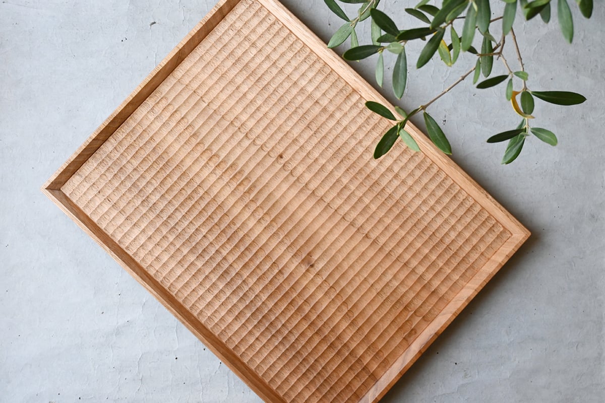手彫り　お盆 加賀雅之 彫り盆/360×280 KA-19 | svale furniture