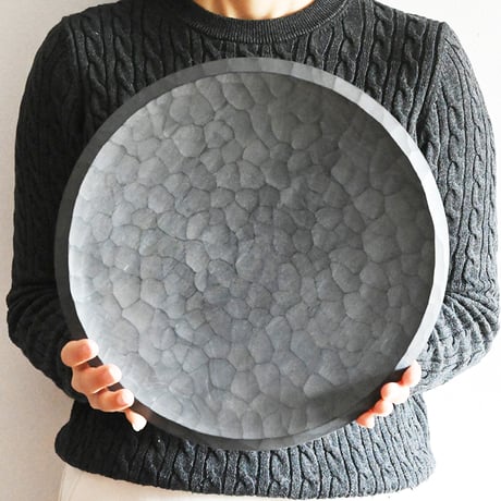 吉田 欣司　厚皿/漆　Φ300　YO-02