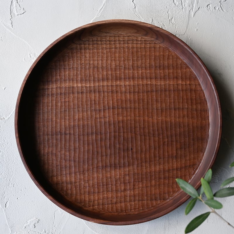 掘宏治さんの丸盆 1個 堀宏治 / 丸盆 ブラックウォルナット（30cm