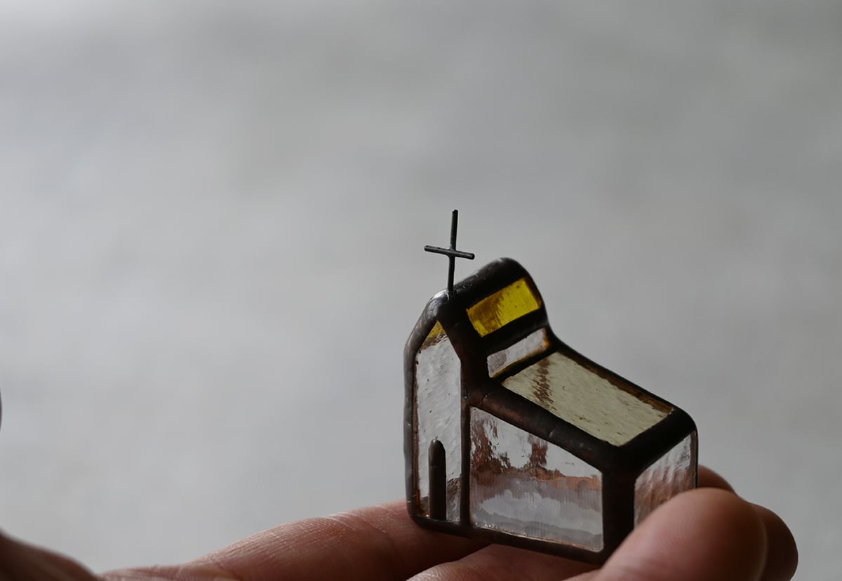 ＊caco＊*ガラスオブジェ*　ステンドグラス　2点セット caco ステンドグラスのオブジェ/ ☆2点 ca-03 | svale furniture