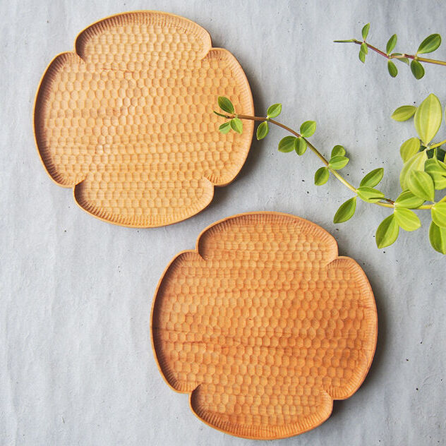 高塚和則 さん さくら パン皿 はちのす 中 φ200mm 2枚