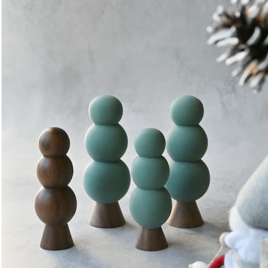 新見和也×svalefurniture 木のオブジェ/〇型・☆ウォールナット NI-39