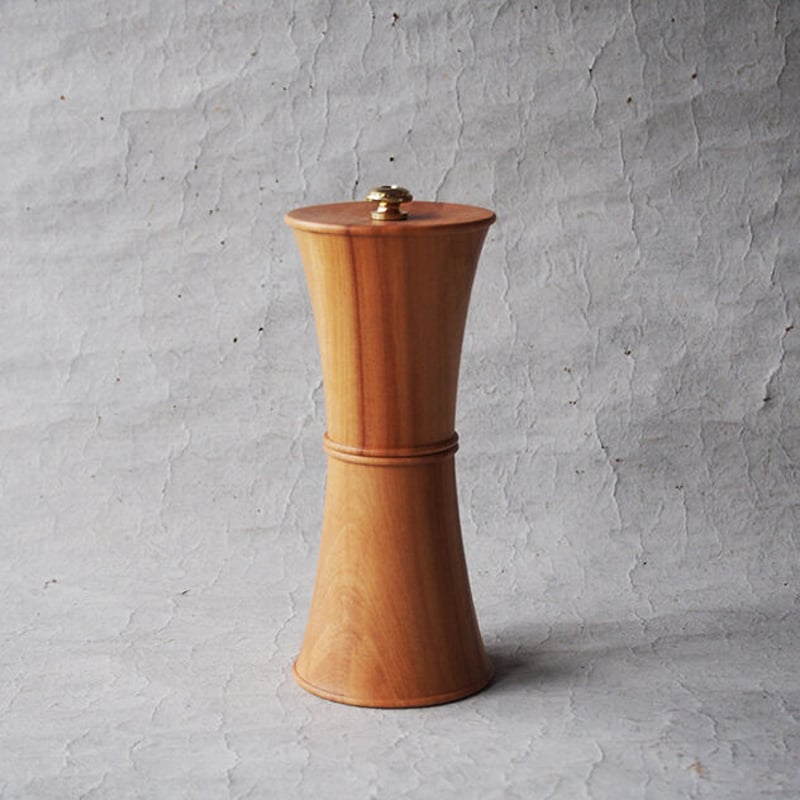 極美品【木工ヤマニ】ペッパーミル　ドンブリ　９吋　タモ鉄媒染　胡椒挽き 木工ヤマニペッパーミル ドンブリ 9吋 タモ鉄媒染 胡椒挽き 極