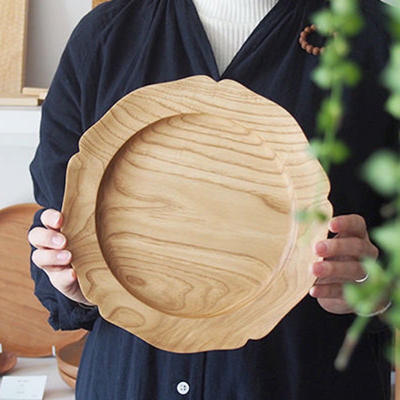 svale furniture 木製皿 svale furniture/三木達也 稜花オーバル皿/Φ270×d195 svf‐17