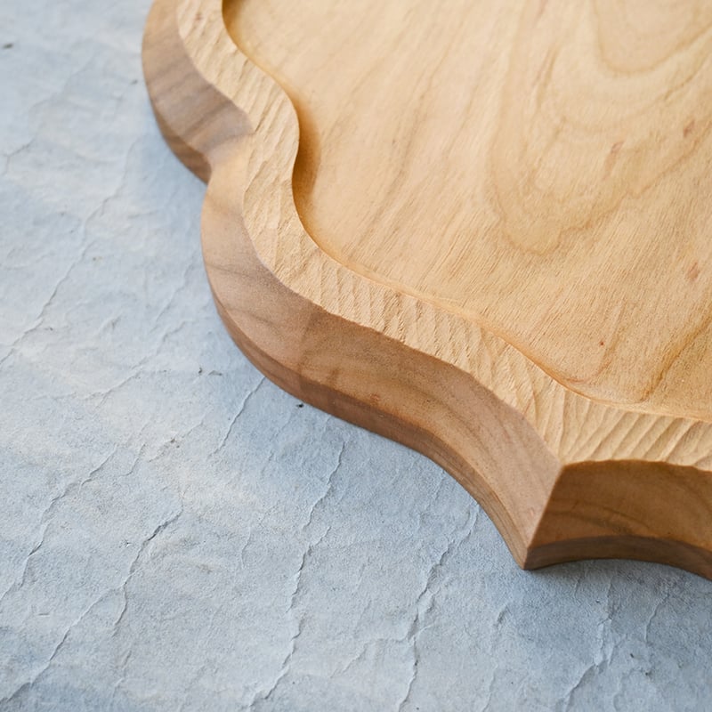 svale furniture 木製皿 svale furniture/三木達也 稜花オーバル皿/Φ270×d195 svf‐17