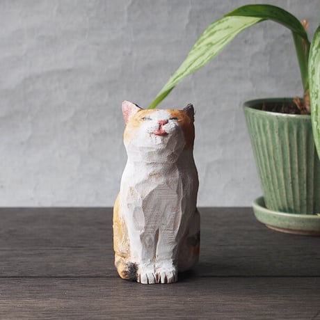 渡辺 雅人　手彫りの猫 / w50×d70×h95　　WA-30