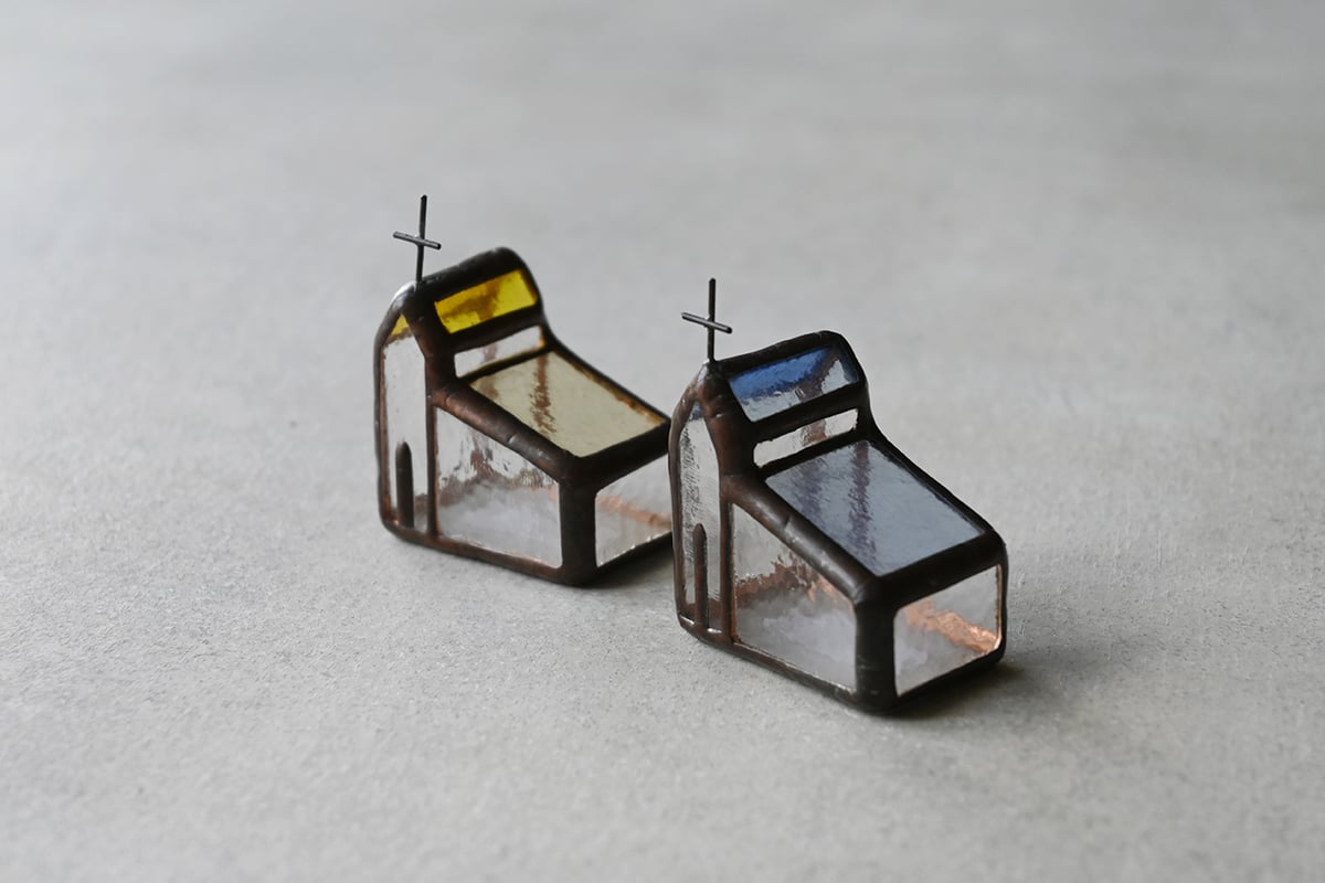 ＊caco＊*ガラスオブジェ*　ステンドグラス　2点セット caco ステンドグラスのオブジェ/ ☆2点 ca-03 | svale furniture