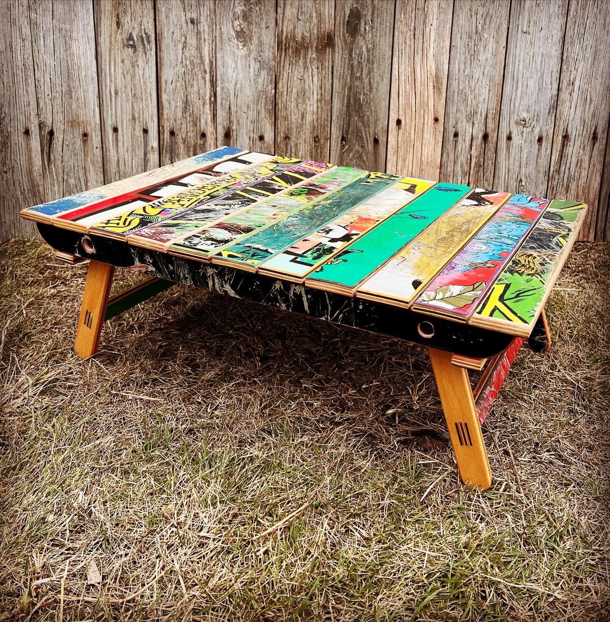 レインボー様☆フードテーブル☆木製☆名前入れます fustworks Re-deck Table | FUSTWORKS STORE