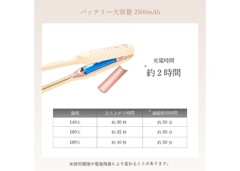 radiantモバイルヘアアイロン RADIANT モバイルヘアアイロン | B next official online store