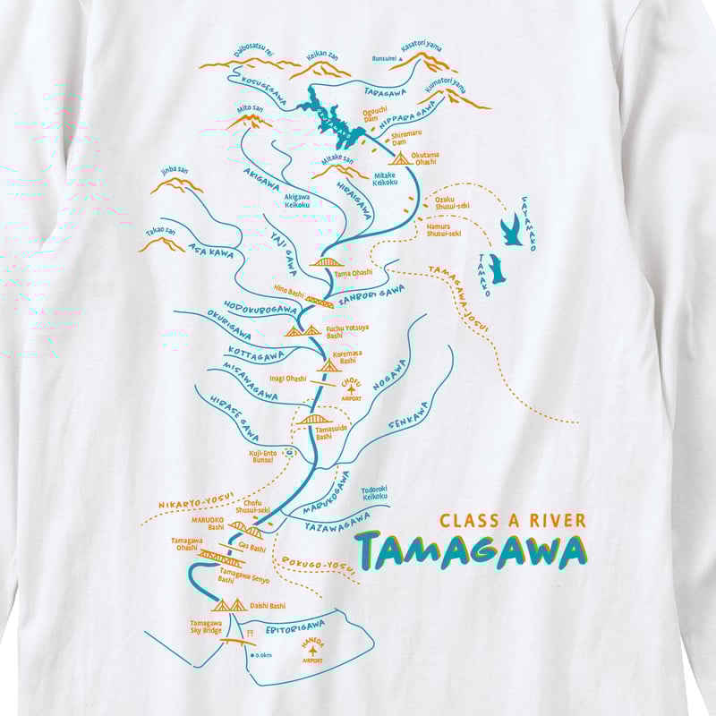 予約販売（11月下旬お届け予定）】流域ロンT（ホワイト） | 多摩川
