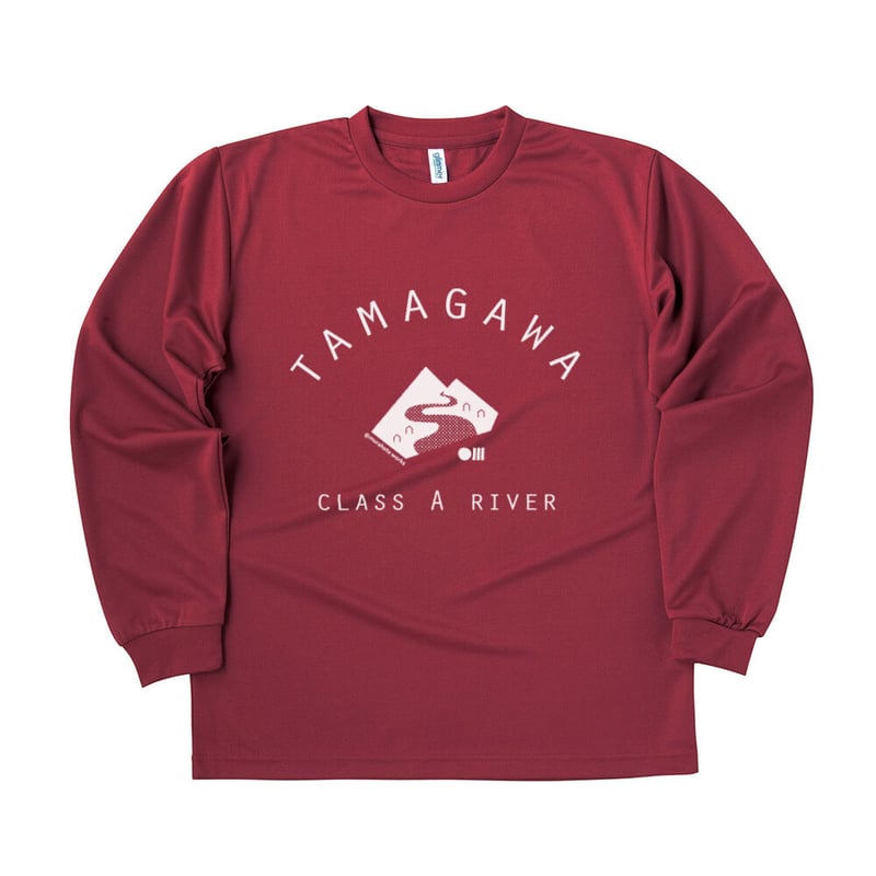 多摩川Tシャツ 長袖（ワインレッド） | 多摩川グッズストア