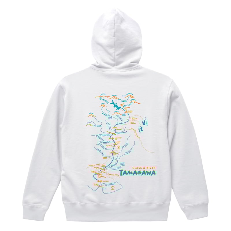 予約販売（11月下旬お届け予定）】流域パーカー（ホワイト） | 多摩川