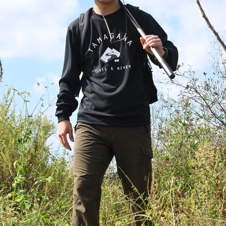 【旧モデル】多摩川Tシャツ 長袖（アーミーグリーン）
