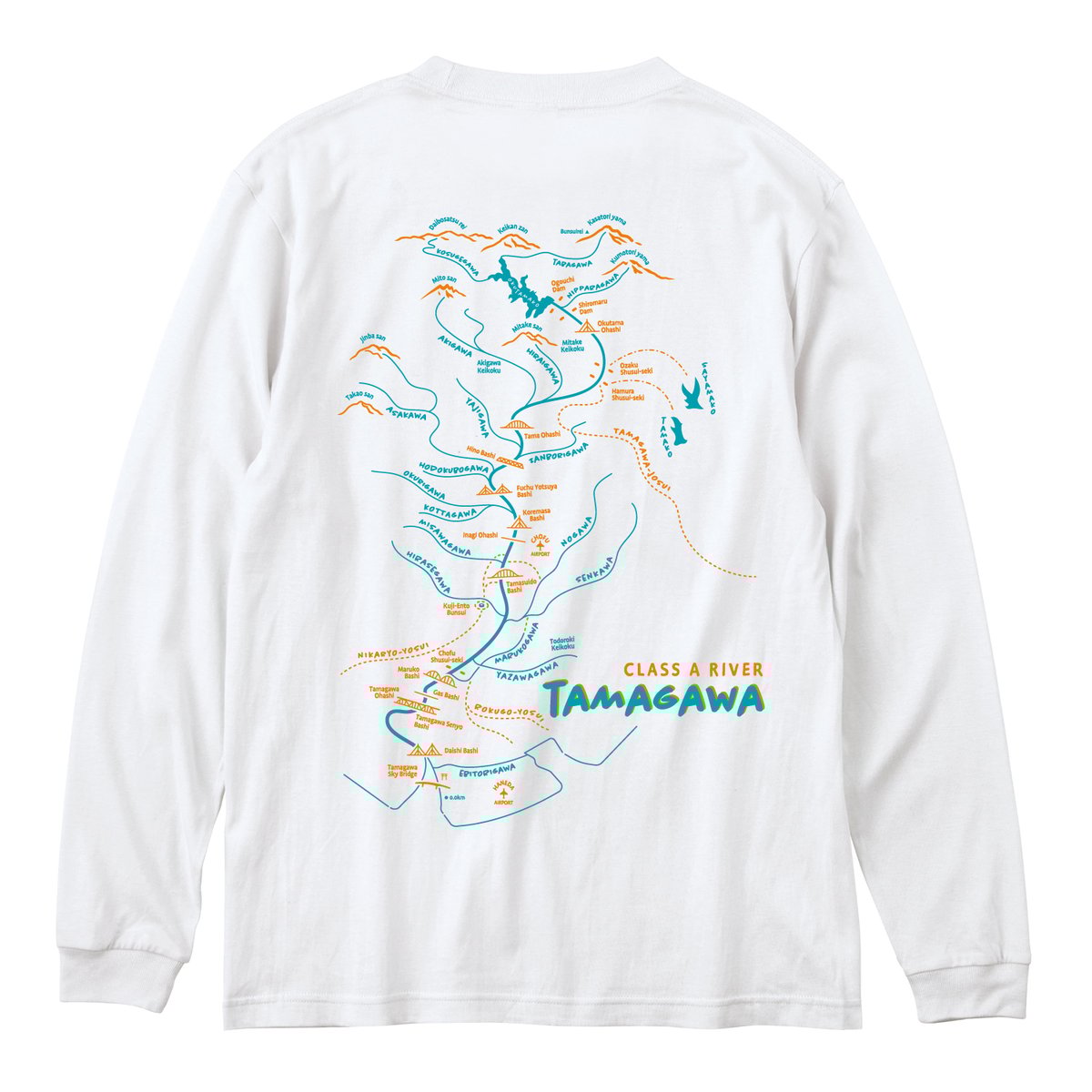 soyy. プリントt ロンt ホワイト 予約販売（3月上旬お届け予定）】流域ロンT（ホワイト） | 多摩川