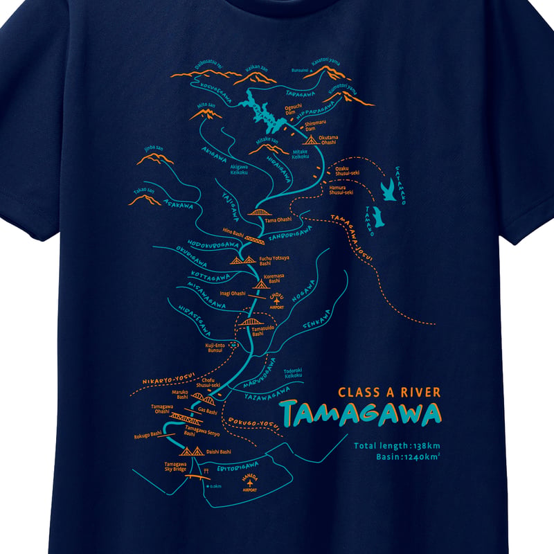LYKN William ウィリアム　ZAVEN ＴシャツＭ　会場限定ネイビー 即納可】流域T ドライ（ネイビー） | 多摩川グッズストア