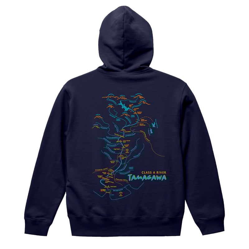流域パーカー（ネイビー） | 多摩川グッズストア