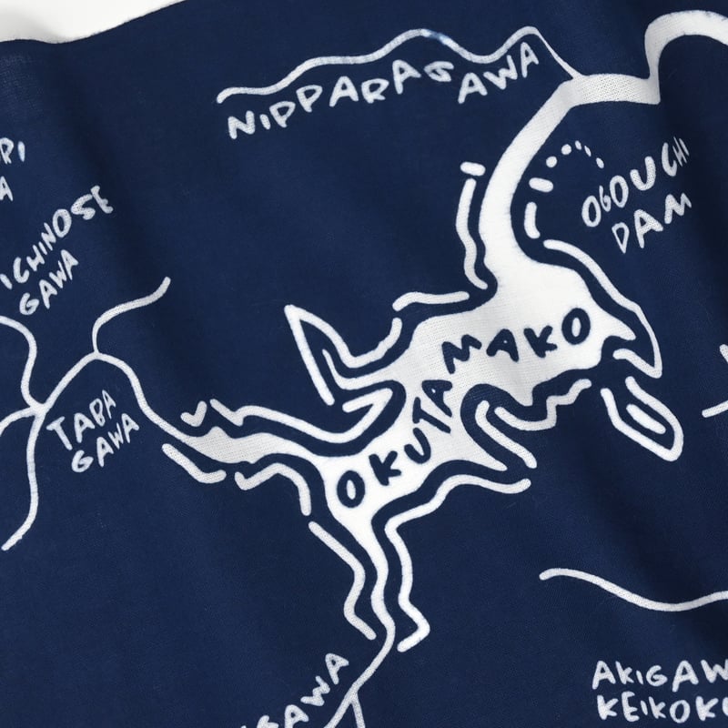 多摩川138てぬぐい（紺） | 多摩川グッズストア