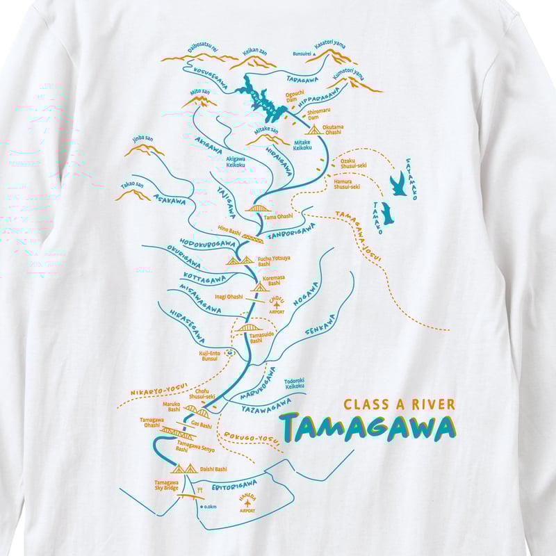 予約販売（3月上旬お届け予定）】流域ロンT（ホワイト） | 多摩川