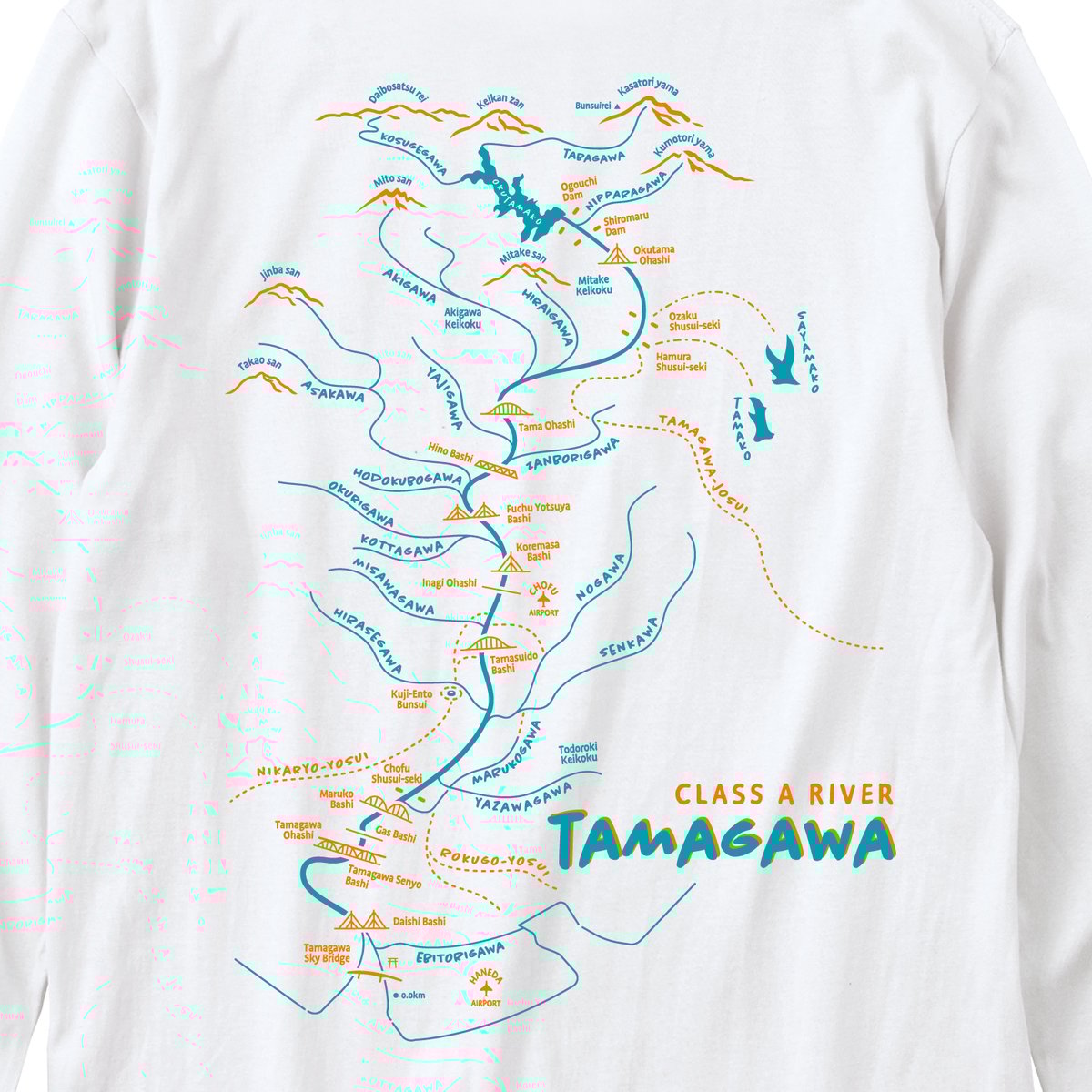 予約販売（3月上旬お届け予定）】流域ロンT（ホワイト） | 多摩川