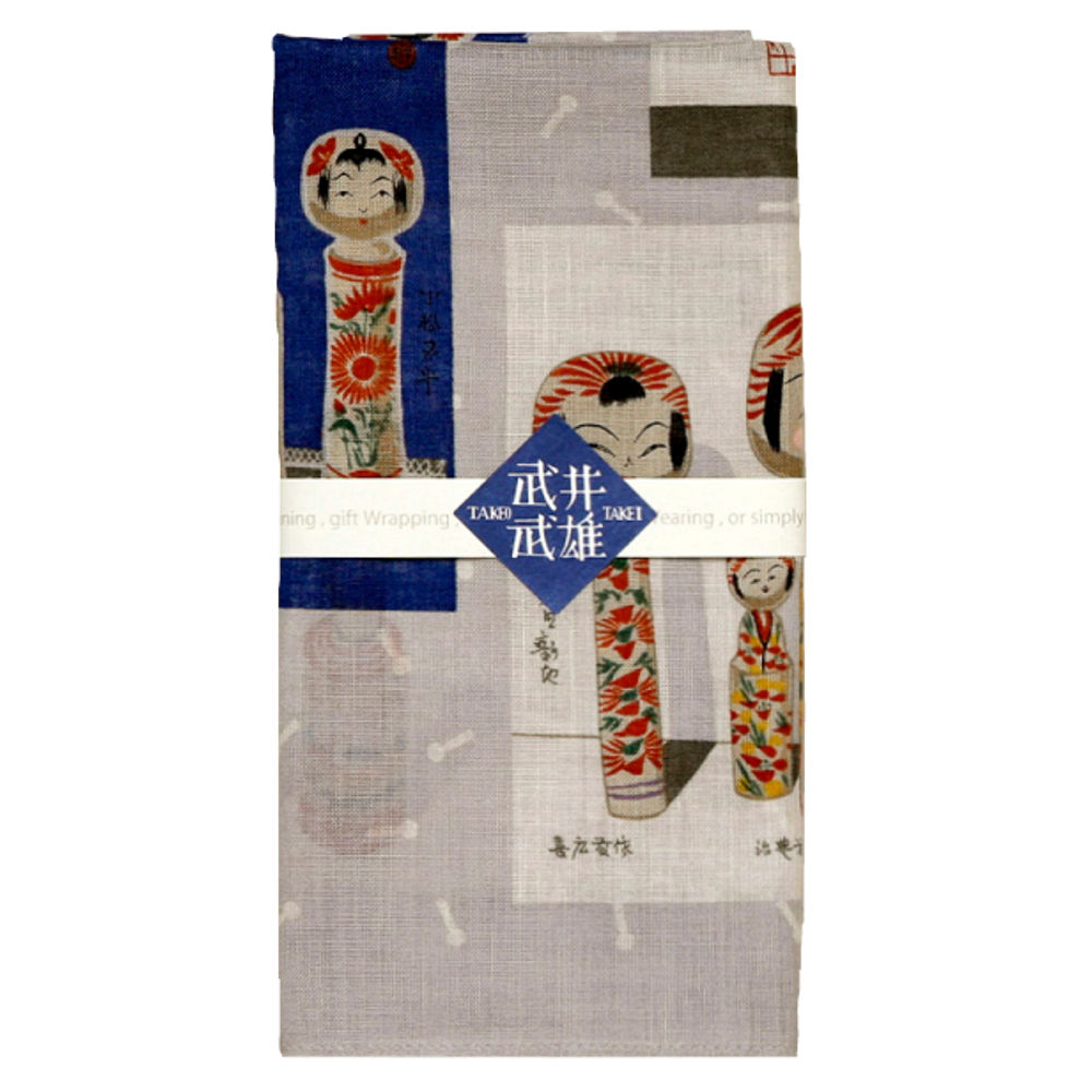 武井武雄ハンカチ 愛蔵こけし図譜(pl_4377) | イルフ童画館 武井武雄ハンカチ 愛蔵こけし図譜(pl_4377) | イルフ童画館