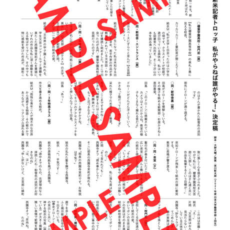 「新米記者トロッ子　私がやらねば誰がやる！」公式パンフレット