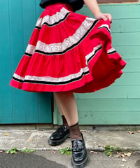 50's red tiered skirt
