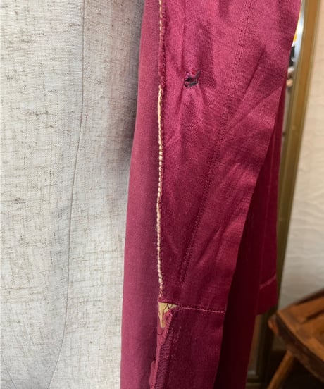 50's silk satin house gown