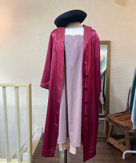 50's silk satin house gown