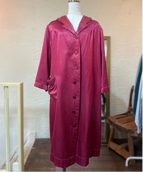 50's silk satin house gown