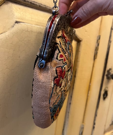 German antique rose embroidery mini bag