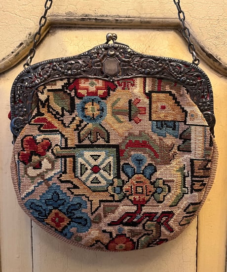 German antique rose embroidery mini bag