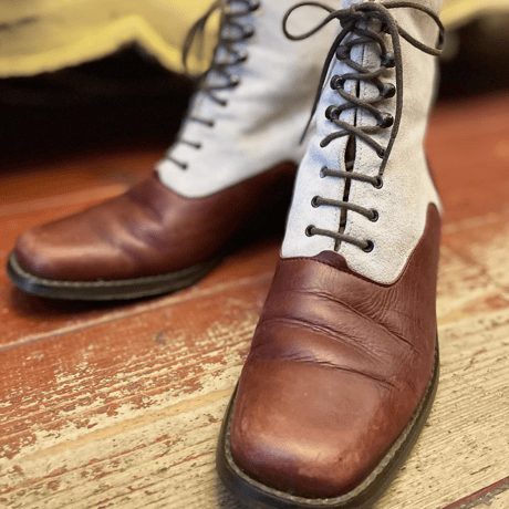 【Dover Dani Lo Bon Fati】brown × white 2tone lace-up boots