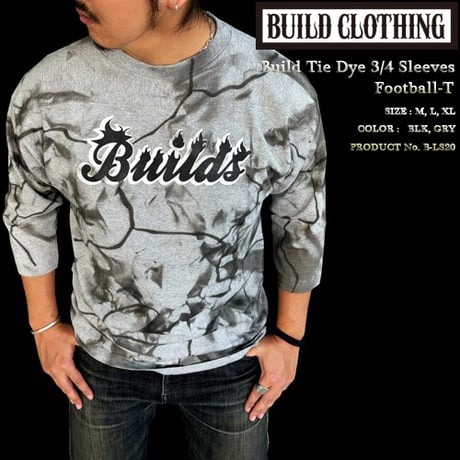 Build Tie Dye 3/4 Sleeves Football-T