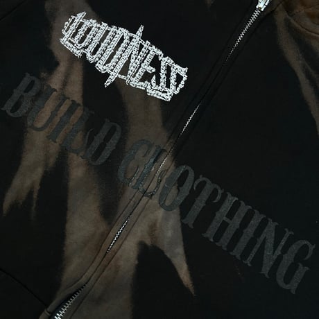 LOUDNESS × BUILD CLOTHING W-Name Thunder Tie Dye Zip Hoodie