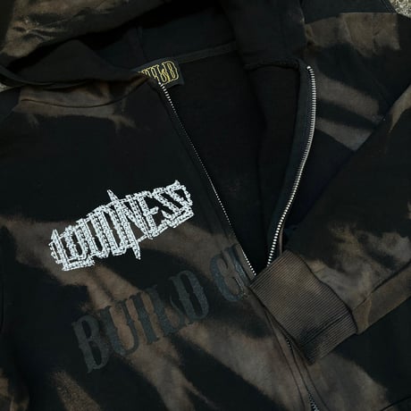 LOUDNESS × BUILD CLOTHING W-Name Thunder Tie Dye Zip Hoodie