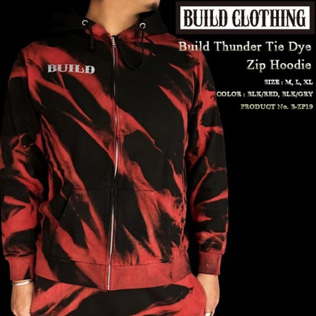 Build Thunder Tie Dye Zip Hoodie