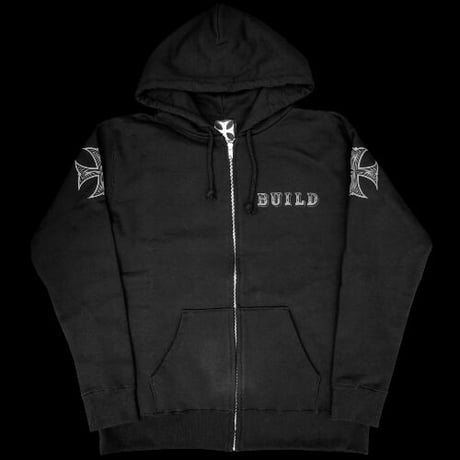 彫渉 x BUILD CLOTHING W-Name Zip Hoodie
