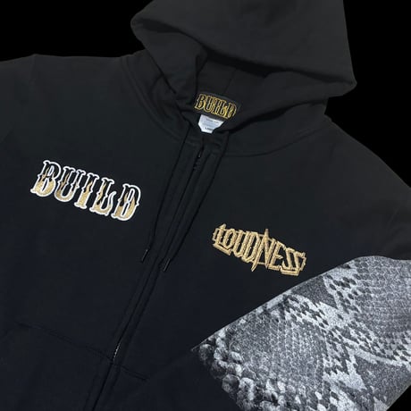 LOUDNESS × BUILD CLOTHING W-Name Python Zip Hoodie