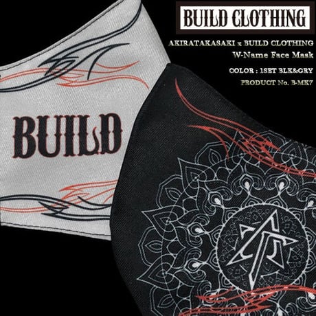AKIRA TAKASAKI (LOUDNESS) x BUILD CLOTHING W-Name Face Mask