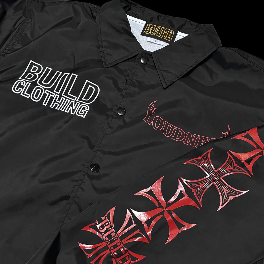 Build Clothing × LOUDNESS 黒×青 パーカー XXL