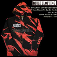 LOUDNESS × BUILD CLOTHING W-Name Thunder Tie Dye Zip Hoodie