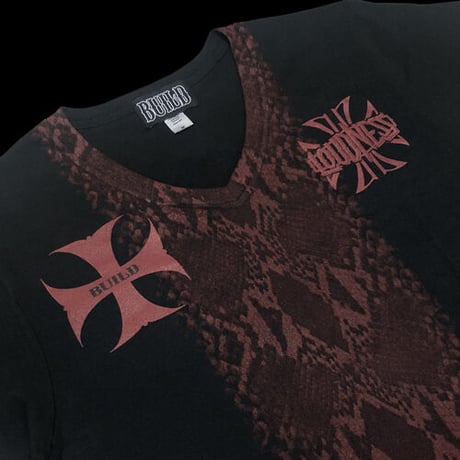 LOUDNESS x BUILD CLOTHING W-Name Phython V-Neck SS-T