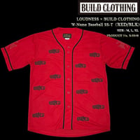 LOUDNESS × BUILD CLOTHING W-Name Baseball SS-T（RED/BLK）